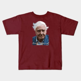 David Attenborough signed portrait Kids T-Shirt